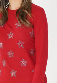 Red Soft Touch Star Detail Jumper