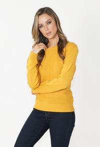 Mustard Round Neck Knit Jumper