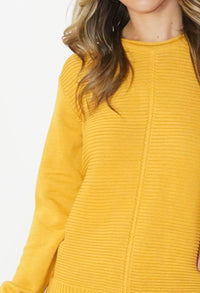 Mustard Round Neck Knit Jumper