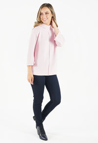 Soft Rose Roll Neck Ribbed Knit