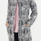 Grey and Soft Rose Colarless Jacket