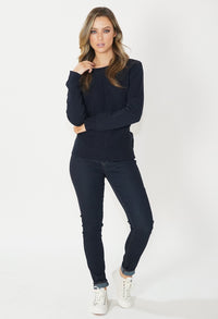 Navy Round Neck Knit Jumper