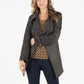 Espresso Open Front Biker Style Jacket