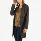 Brown Suede Effect Long Line Jacket