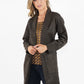 Brown Suede Effect Long Line Jacket