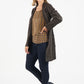 Brown Suede Effect Long Line Jacket