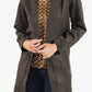 Brown Suede Effect Long Line Jacket