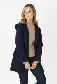 Navy Cozy Hooded Jacket