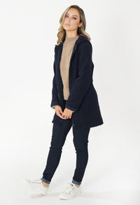 Navy Cozy Hooded Jacket