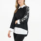 Black and White Oversized 2 in 1 Top