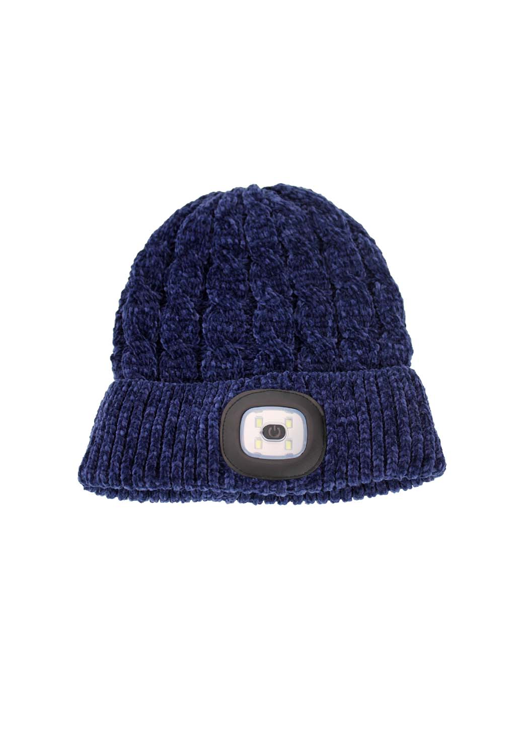 Navy Chenille LED Hat