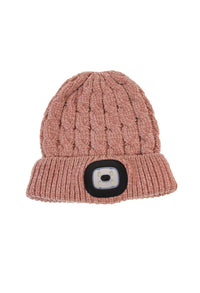 Pink Chenille LED Hat