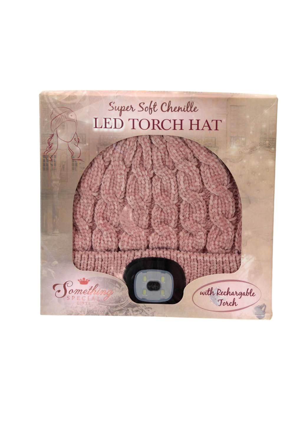 Pink Chenille LED Hat