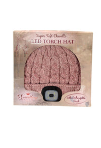 Pink Chenille LED Hat