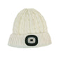 Off White Chenille LED Hat