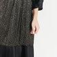 Black and Metallic Gold Crossover Dress with Pleated Detailing