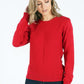 Dark Red Round Neck Knit Jumper