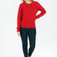 Dark Red Round Neck Knit Jumper