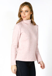 Soft Rose Roll Neck Knit