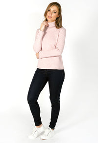 Soft Rose Roll Neck Knit