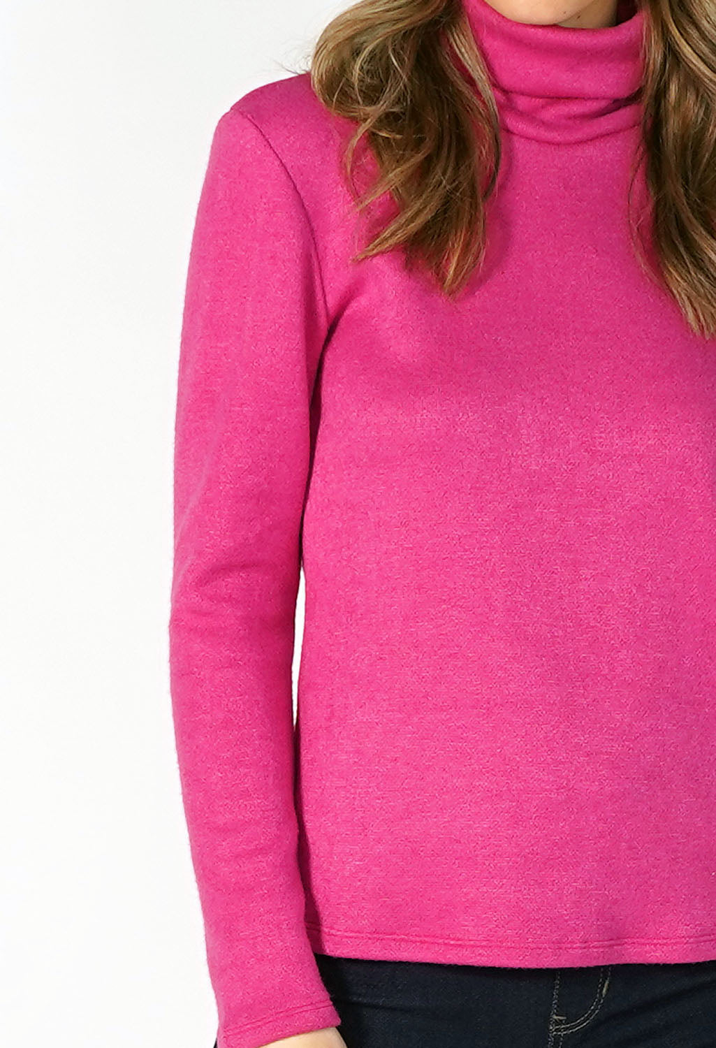 Fuschia Roll Neck Knit