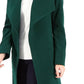 Green Waterfall Front Longline Coat with Tie Waist