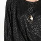 Black Animal Print Bat Wing Top