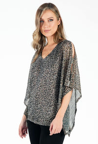 Leopard Print Diamonte Detail Top