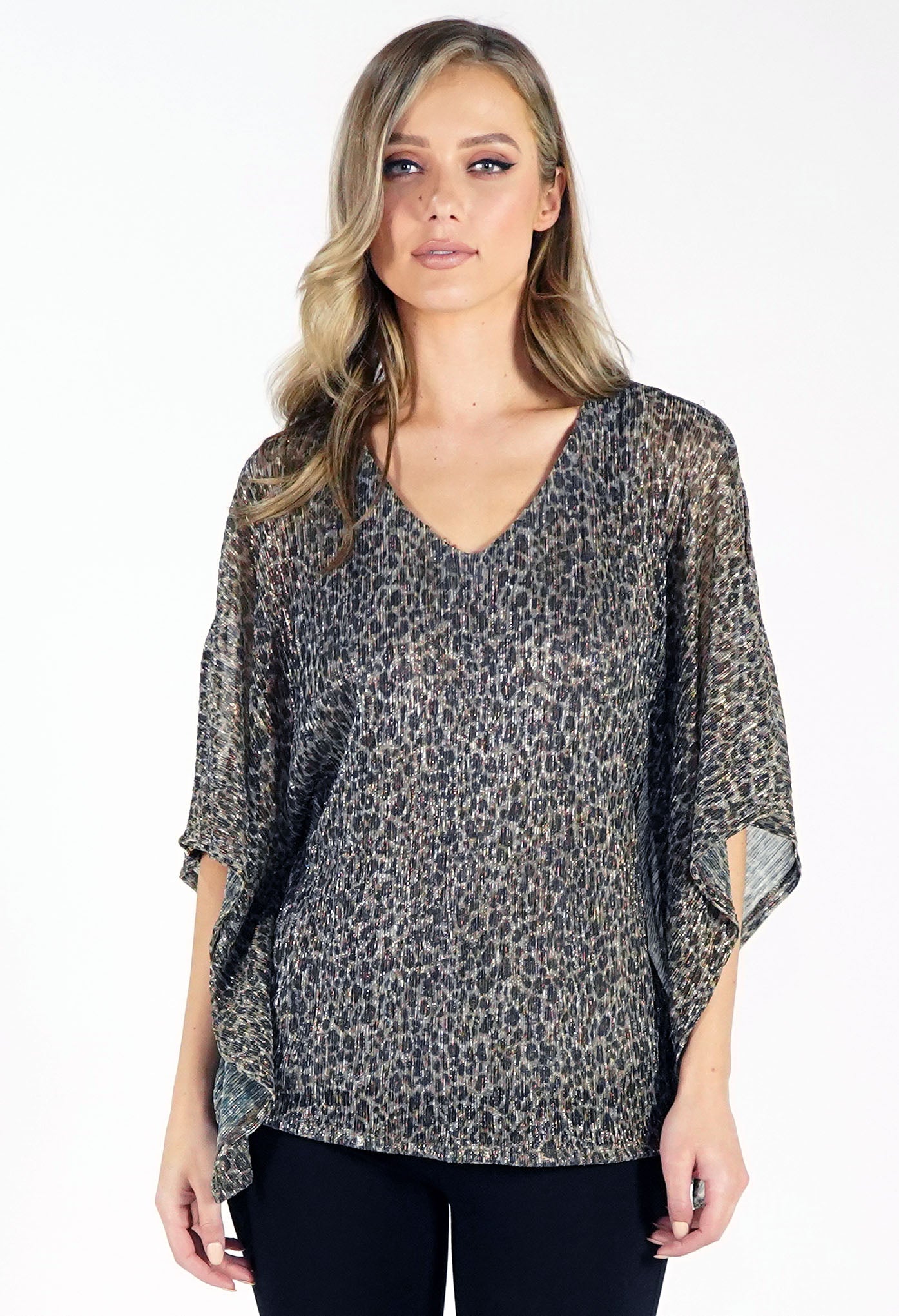 Leopard Print Diamonte Detail Top