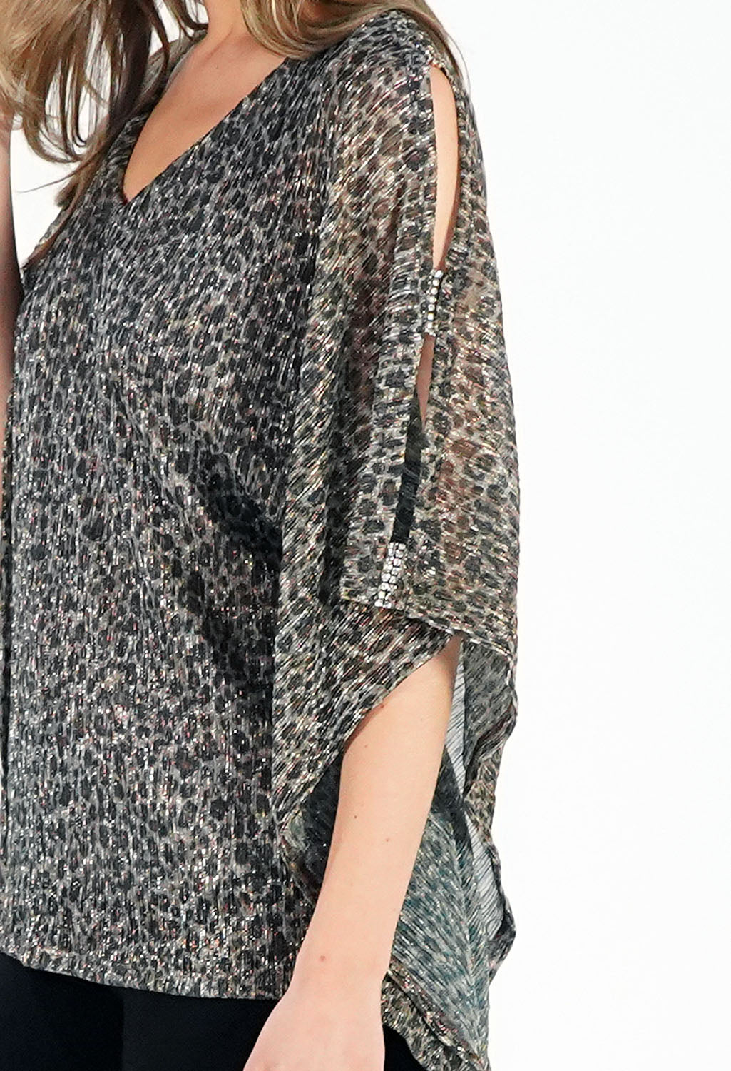 Leopard Print Diamonte Detail Top