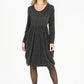 Black Round Neck Sparkly Dress