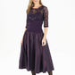 Plum Drop Waist Dress with Lace Top