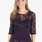 Plum Drop Waist Dress with Lace Top