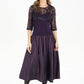 Plum Drop Waist Dress with Lace Top