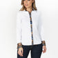 White Blouse with Paisley Detail