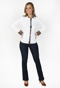 White Blouse with Paisley Detail