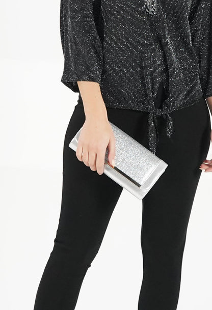 Metallic Silver Clutch Bag