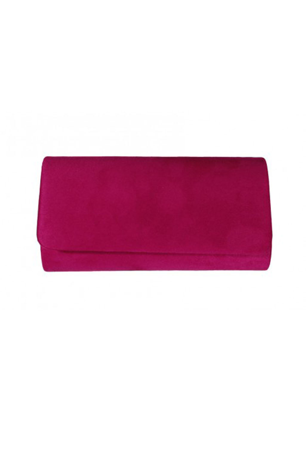 Fuschia Faux Suede Clutch