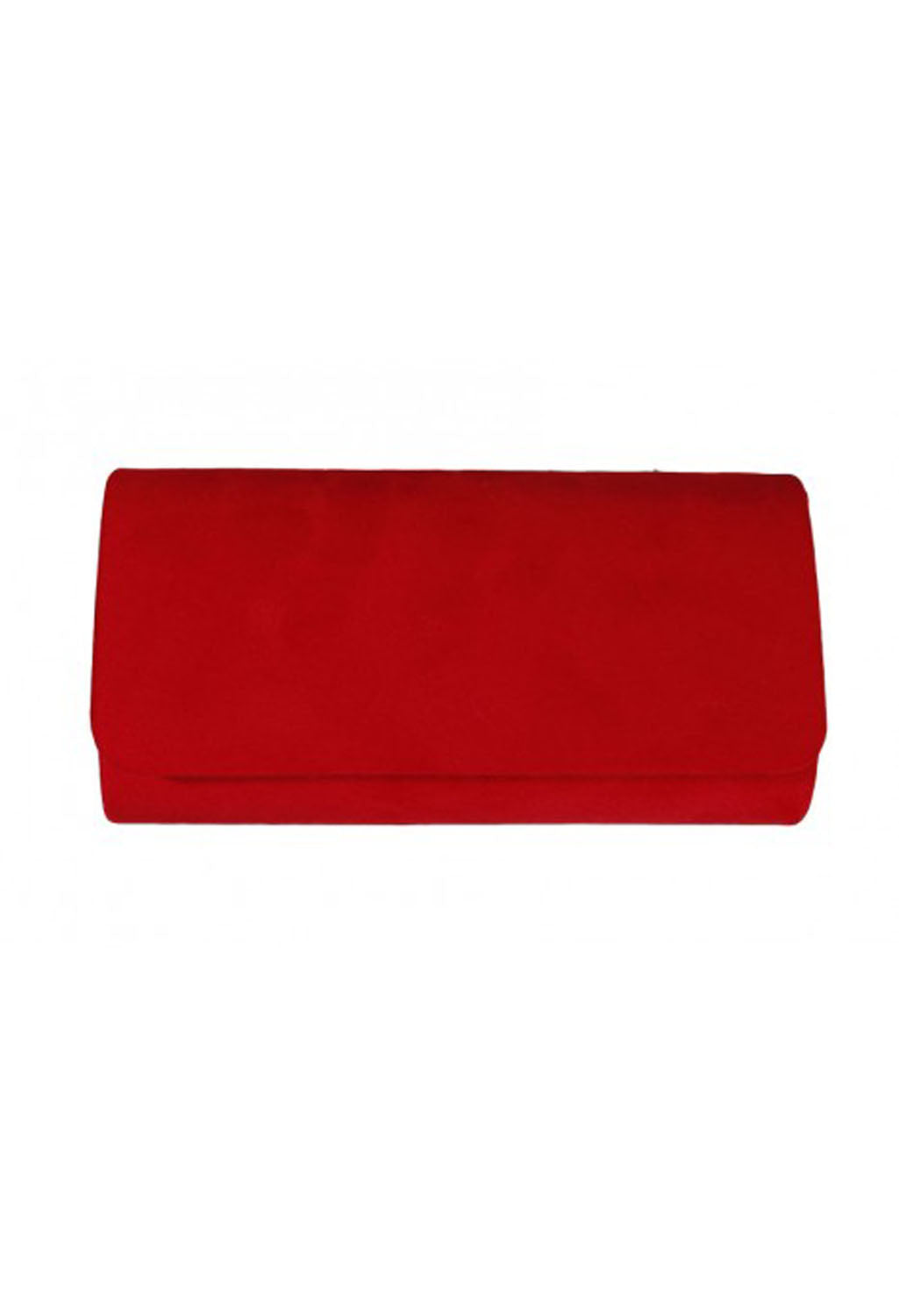 Red Faux Suede Clutch