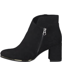 Black Microfibre Elegant Ankle Boot