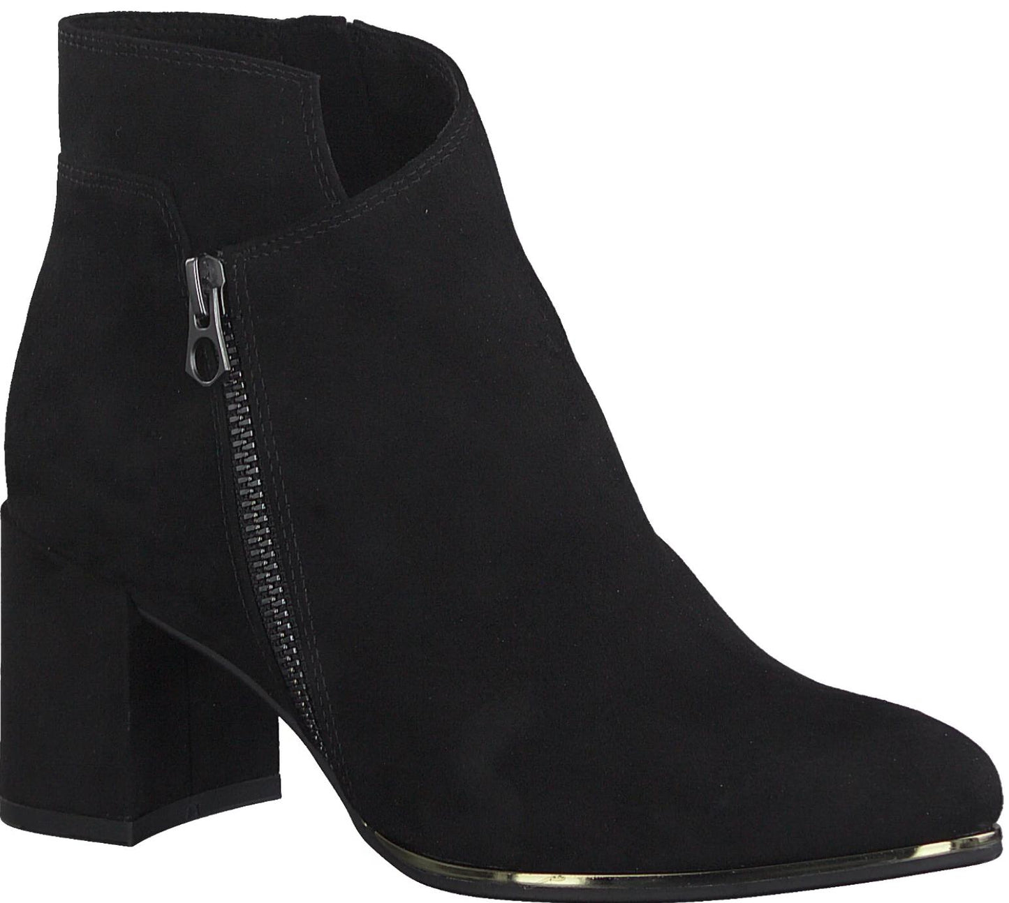 Black Microfibre Elegant Ankle Boot