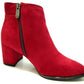 Red Microfibre Elegant Ankle Boot