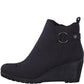 Navy Microfibre Plain Ankle Boot