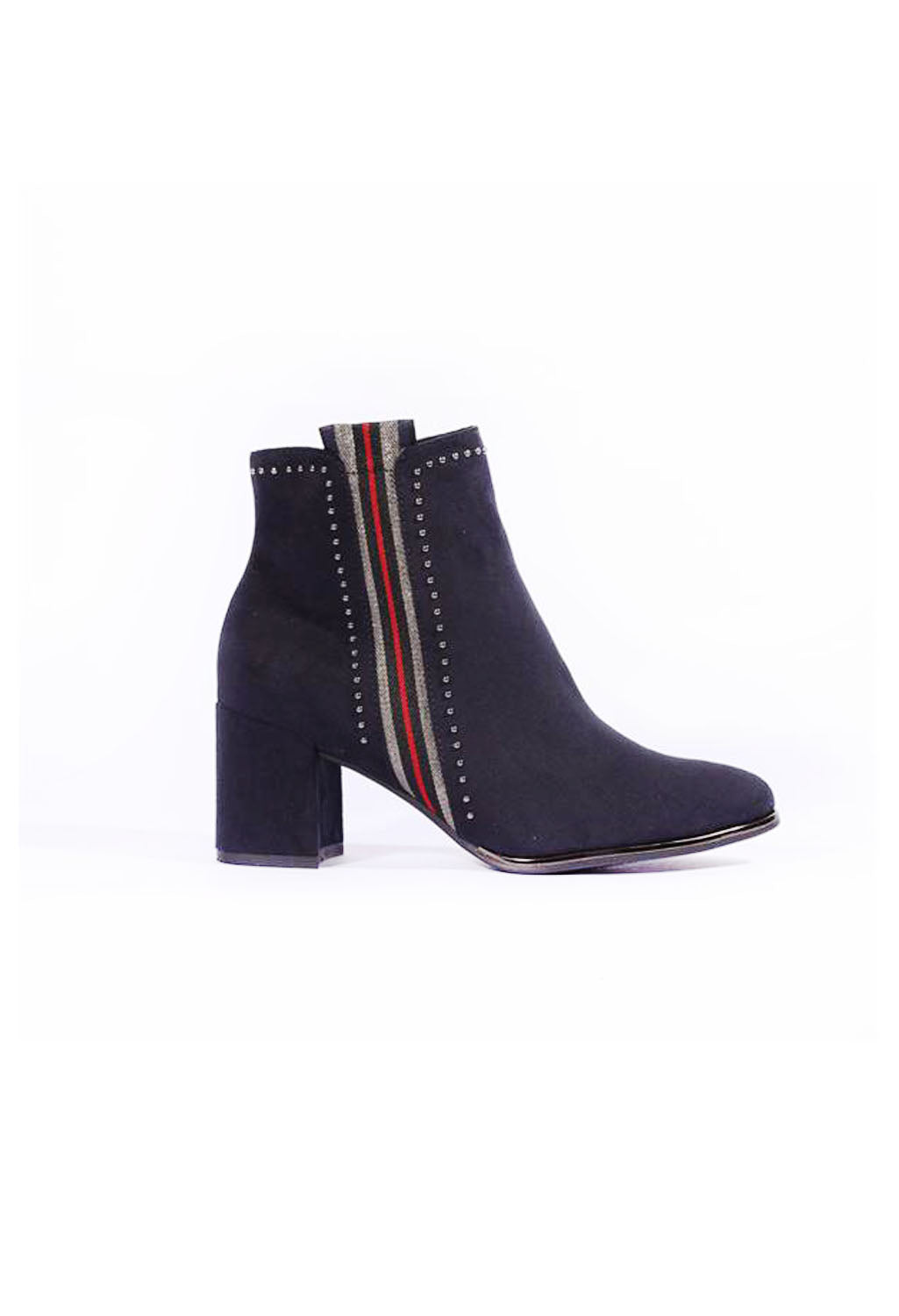 Side Stripe Heeled Ankle Boot-1