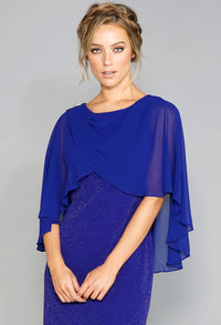 Glitter Dress with Chiffon Cape