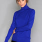 Royal Blue Cashmere Mix Polo Neck