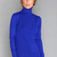 Royal Blue Cashmere Mix Polo Neck