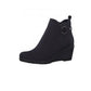 Navy Microfibre Plain Ankle Boot