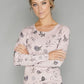 Pink Bird Print Pullover with Diamonte Detail