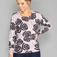 Pink Swirl Print Pullover with Diamonte Detail